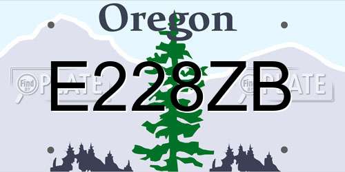 E228ZB Oregon License Plate