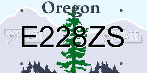 E228ZS Oregon License Plate