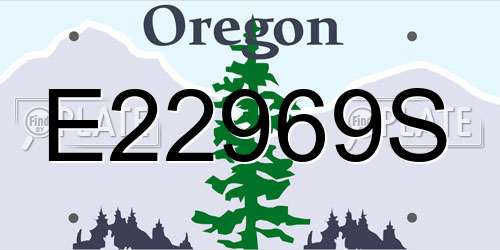 E22969S Oregon License Plate