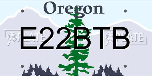E22BTB Oregon License Plate