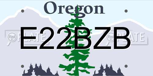E22BZB Oregon License Plate