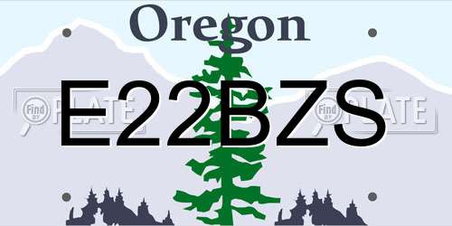 E22BZS Oregon License Plate