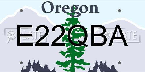 E22QBA Oregon License Plate