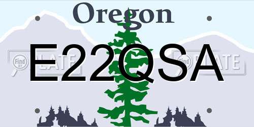 E22QSA Oregon License Plate