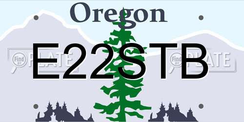 E22STB Oregon License Plate