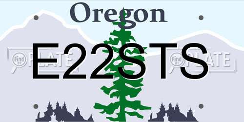 E22STS Oregon License Plate