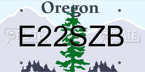E22SZB Oregon License Plate