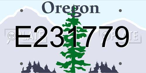 E231779 Oregon License Plate