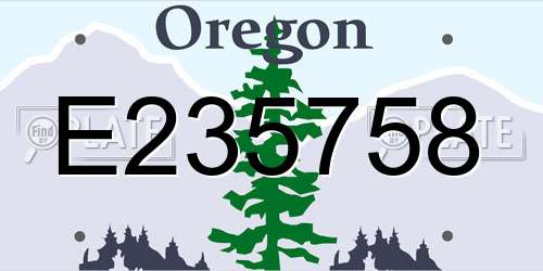 E235758 Oregon License Plate