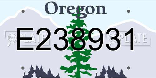 E238931 Oregon License Plate