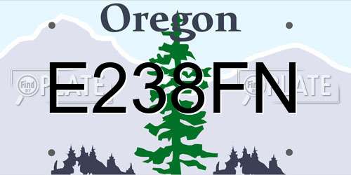E238FN Oregon License Plate