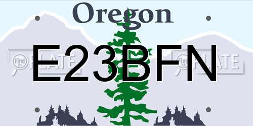E23BFN Oregon License Plate
