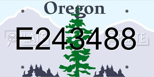 E243488 Oregon License Plate