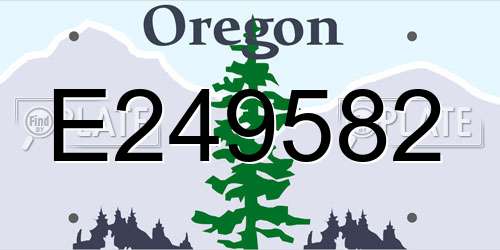 E249582 Oregon License Plate