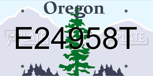 E24958T Oregon License Plate