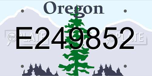 E249852 Oregon License Plate