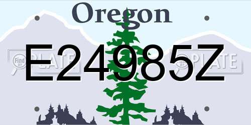E24985Z Oregon License Plate