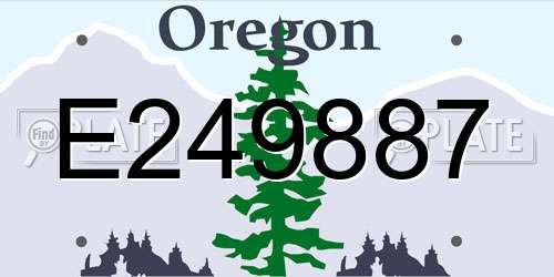 E249887 Oregon License Plate