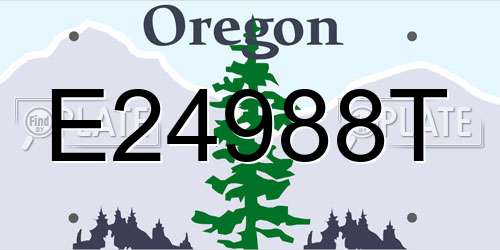 E24988T Oregon License Plate
