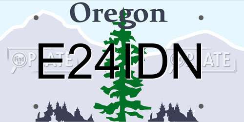E24IDN Oregon License Plate