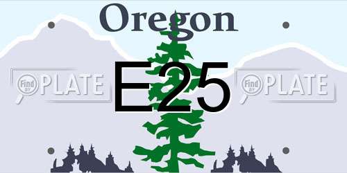 E25 Oregon License Plate
