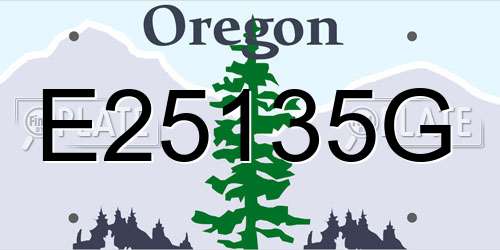 E25135G Oregon License Plate