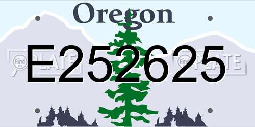 E252625 Oregon License Plate