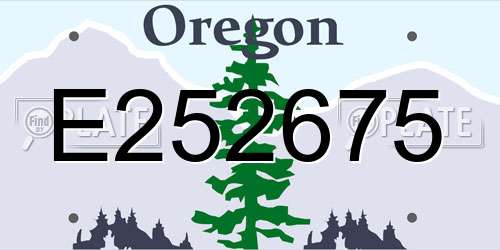 E252675 Oregon License Plate