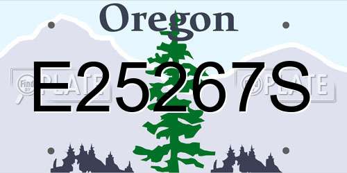 E25267S Oregon License Plate