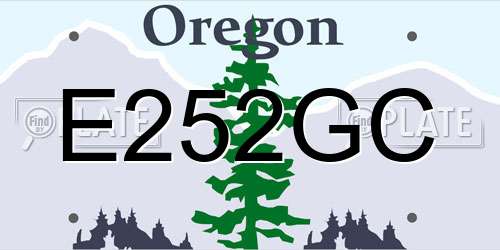 E252GC Oregon License Plate