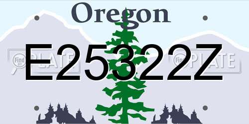E25322Z Oregon License Plate