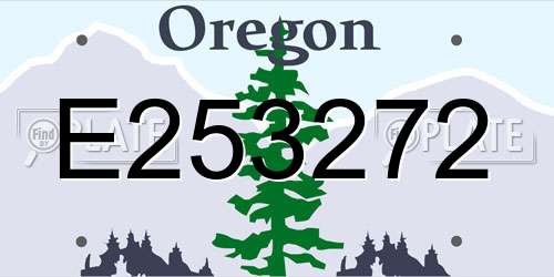 E253272 Oregon License Plate
