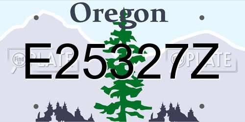 E25327Z Oregon License Plate