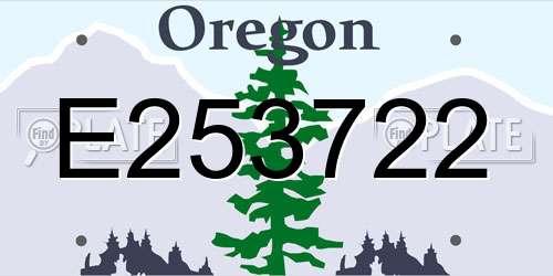 E253722 Oregon License Plate