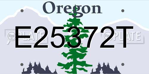E25372T Oregon License Plate