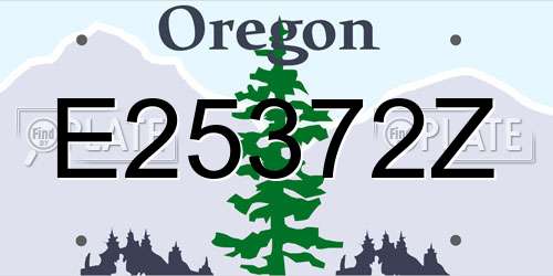 E25372Z Oregon License Plate