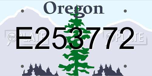 E253772 Oregon License Plate