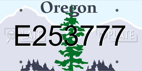E253777 Oregon License Plate