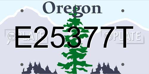 E25377T Oregon License Plate