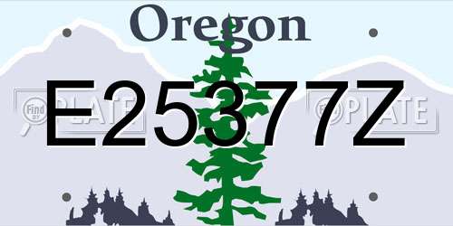 E25377Z Oregon License Plate