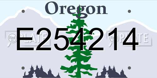 E254214 Oregon License Plate