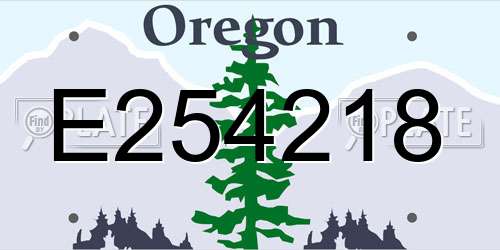 E254218 Oregon License Plate