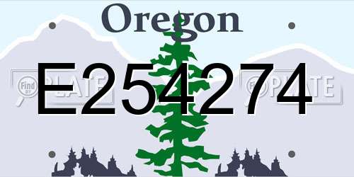 E254274 Oregon License Plate