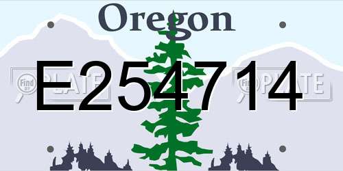 E254714 Oregon License Plate