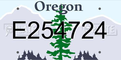 E254724 Oregon License Plate
