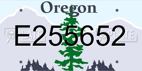E255652 Oregon License Plate