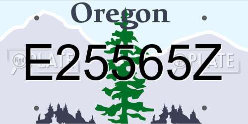 E25565Z Oregon License Plate