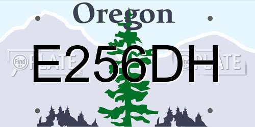 E256DH Oregon License Plate