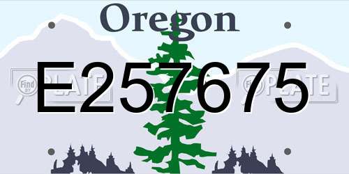 E257675 Oregon License Plate