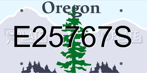 E25767S Oregon License Plate